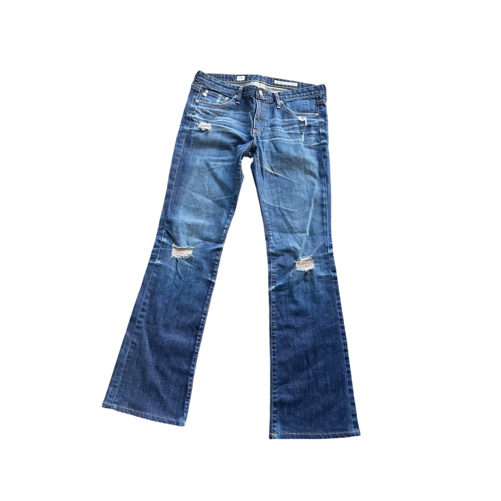 AG Adriano Goldschmied Angel Bootcut Jeans Distressed Dark Wash 30R